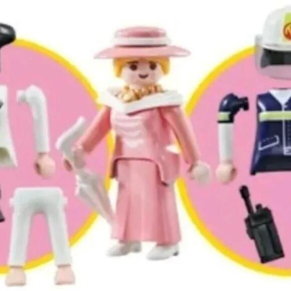 Playmobile 3 in 1 Girl figure Karate Fire fighter Victorian woman 9855 - Picture 1 of 5